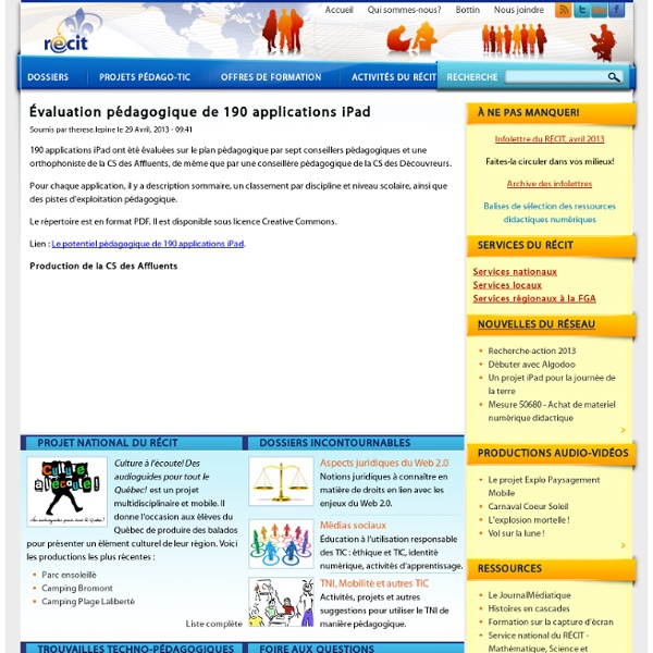 Évaluation pédagogique de 190 applications iPad