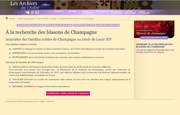À la recherche des blasons de Champagne (Atelier pédagogique des Archives départementales de l'Aube)