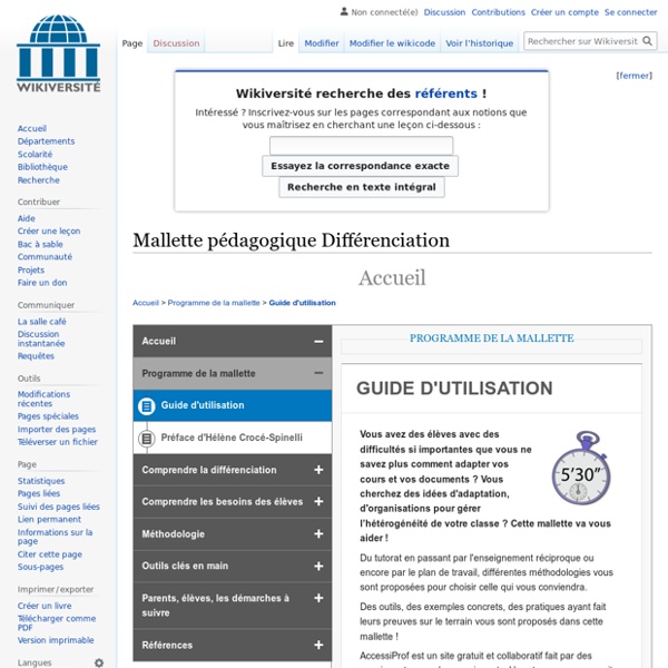 Mallette pedagogique Differenciation