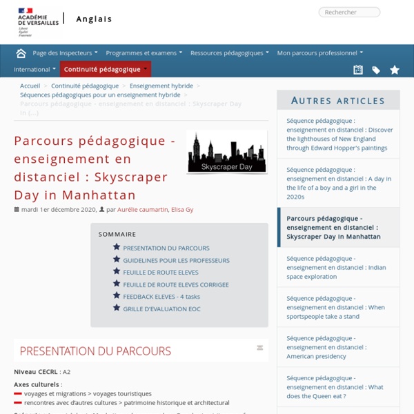 Parcours pédagogique - enseignement en distanciel : Skyscraper Day in Manhattan