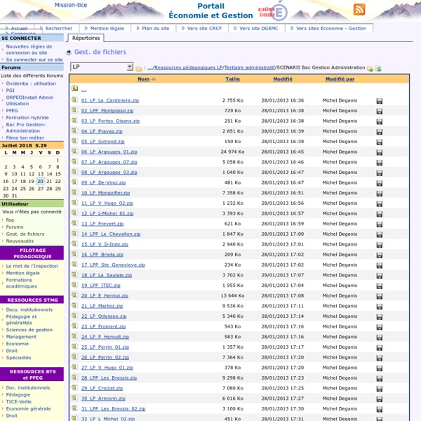 Site pédagogique économie et gestion, académie de Grenoble, enseignements tertiaires de lycées, LP