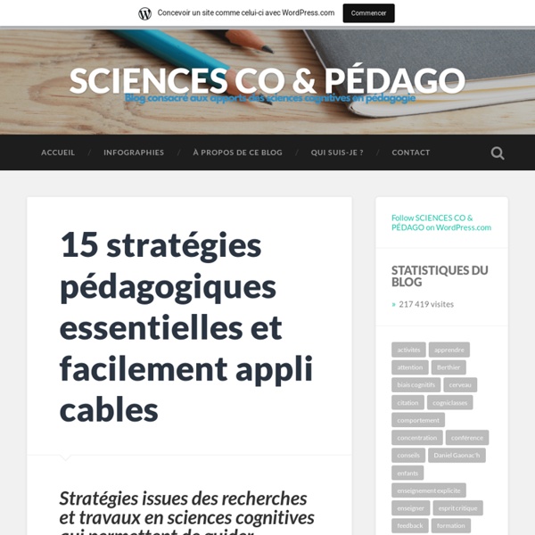 15 stratégies pédagogiques essentielles et facilement applicables – SCIENCES CO & PÉDAGO