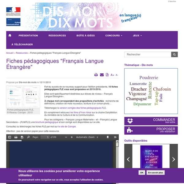 Fiches pédagogiques "Français Langue Étrangère"
