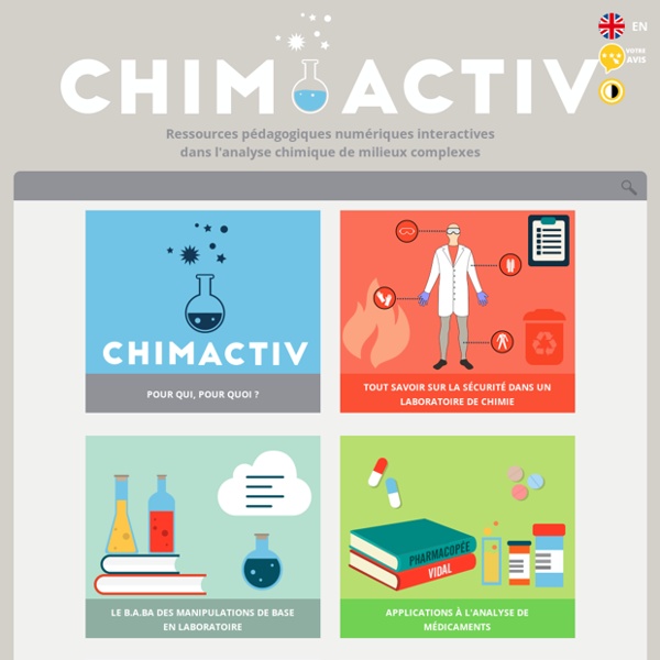 Chimactiv - Ressources pédagogiques numériques interactives dans l'analyse chimique de milieux complexes