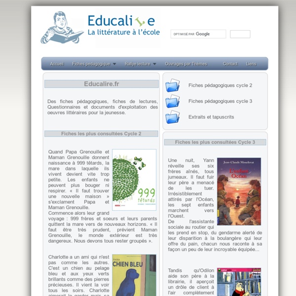 Educalire: fiches pedagogiques en litterature pour la jeunesse