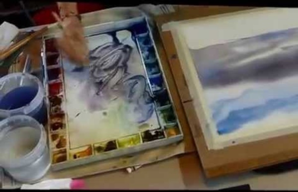 Peinture sous vos yeux : Un ciel à l'aquarelle avec Dominique Darras