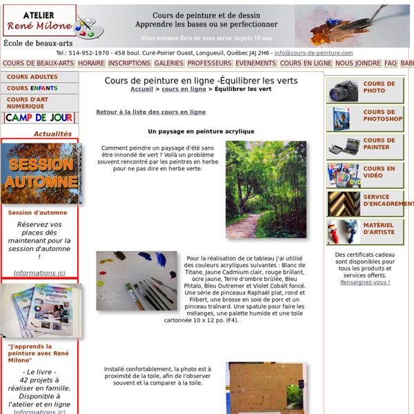 Cours de peinture en ligne gratuit - Équilibrer les verts