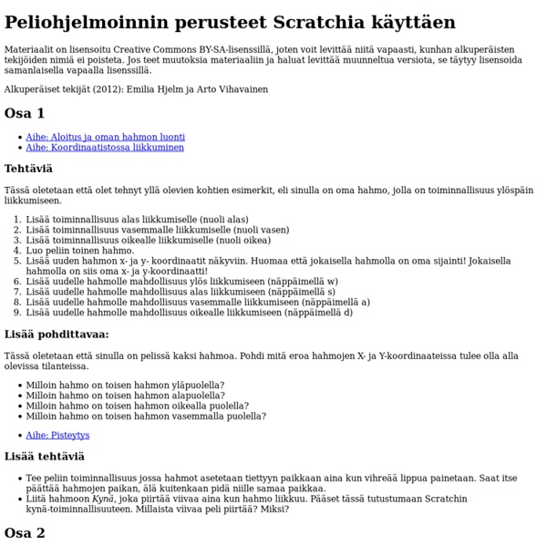 Peliohjelmointia Scratchilla