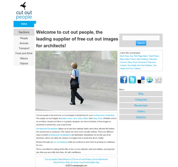 Free cut out people, trees and cars for architects in photoshop