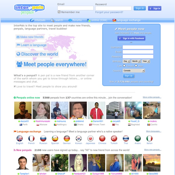 Meet people, make friends online and find free pen pals from around the world!