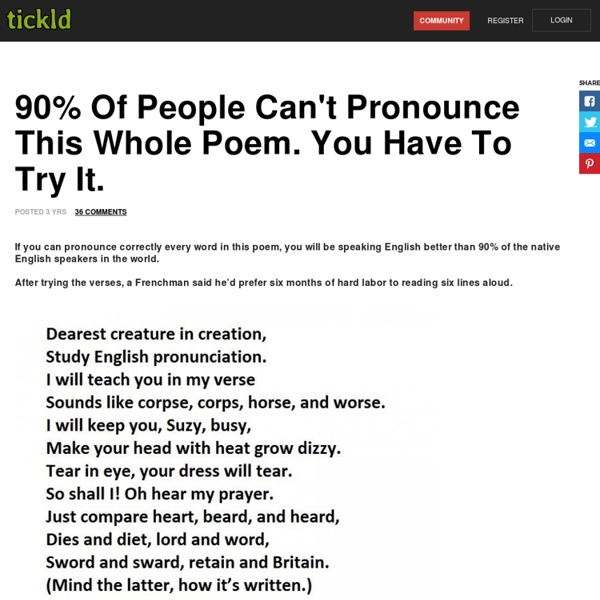 90% Of People Can't Pronounce This Whole Poem. You Have To Try It.