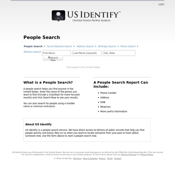 US Identify - People Search Database