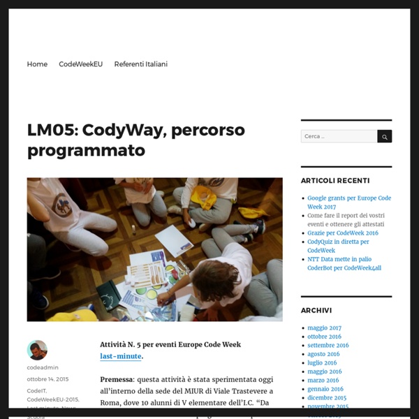 LM05: CodyWay, percorso programmato – codeweek.it