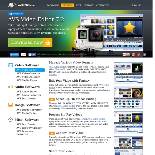 AVS Video Editor – perfect for video creating, video editing and video capturing.