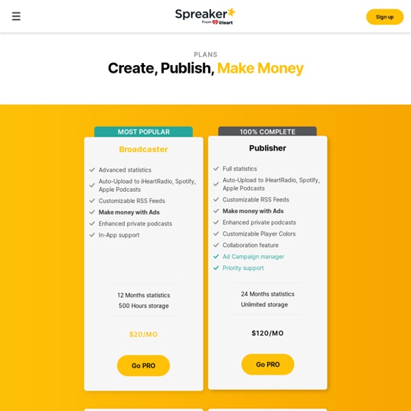 Find the perfect plan to suit your podcasting needs - Spreaker