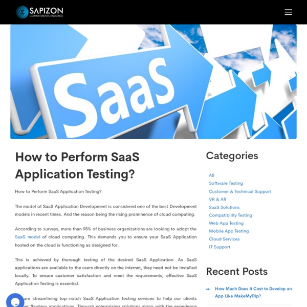 How to Perform SaaS Application Testing? SaaS Application Testing