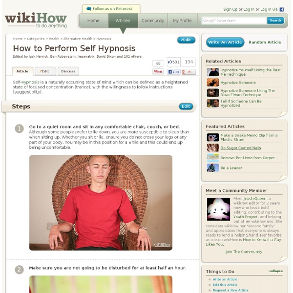 How to Perform Self Hypnosis: 10 Steps