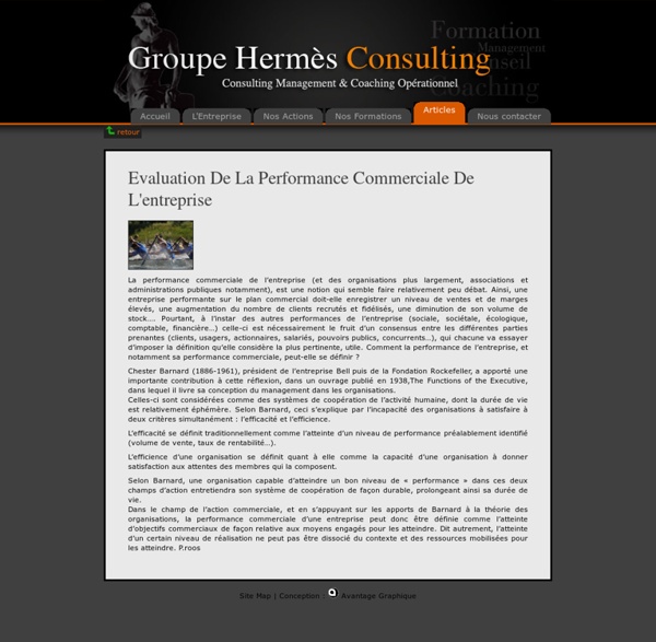 Evaluation de la performance commerciale de l'entreprise - Hermes-Consulting