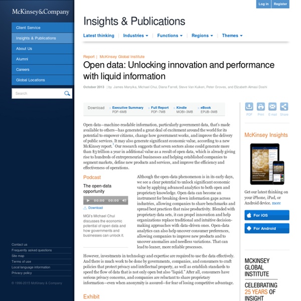 Open data: Unlocking innovation and performance with liquid information