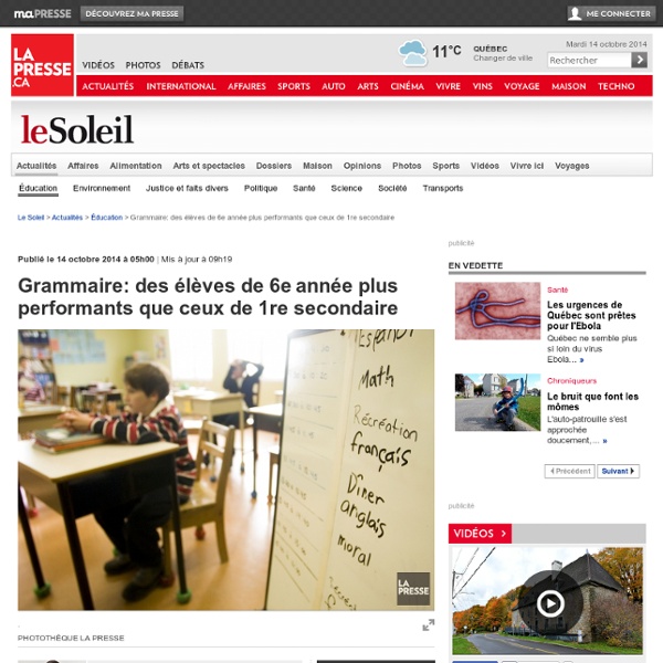 Grammaire: des élèves de 6e année plus performants que ceux de 1re secondaire