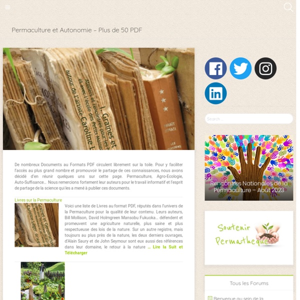 Permaculture et Autonomie – Plus de 50 PDF