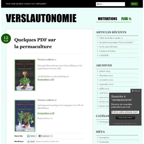 Quelques PDF sur la permaculture