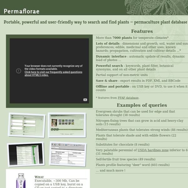 Permaflorae - Permaculture plant database