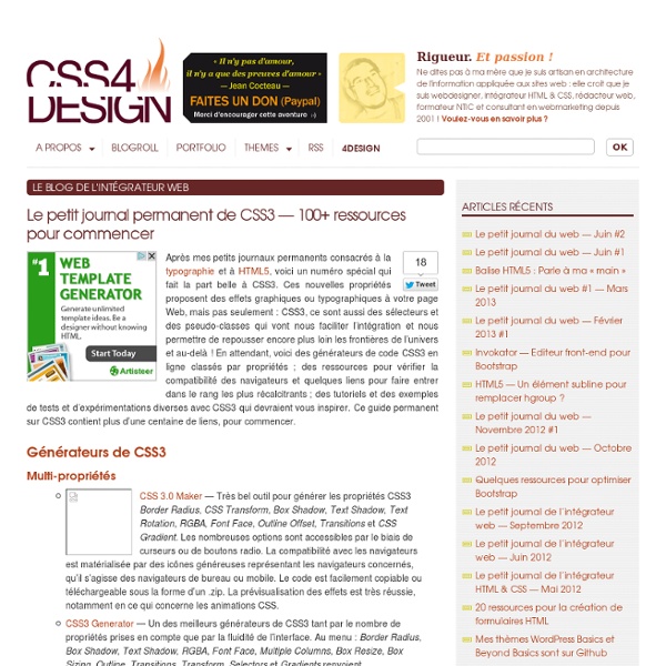 Le petit journal permanent de CSS3