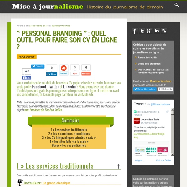 « Personal branding » : quel outil pour faire son CV en ligne ?