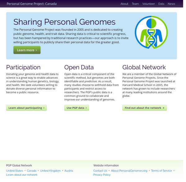 Personal Genome Project - Homepage