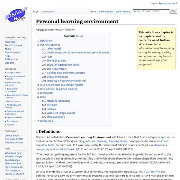 Personal learning environment