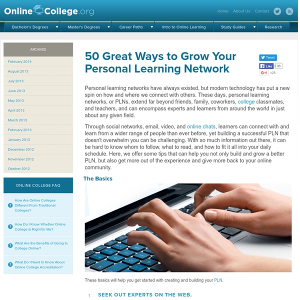 50 Great Ways to Grow Your Personal Learning Network