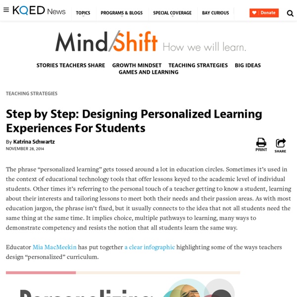 Step by Step: Designing Personalized Learning Experiences For Students