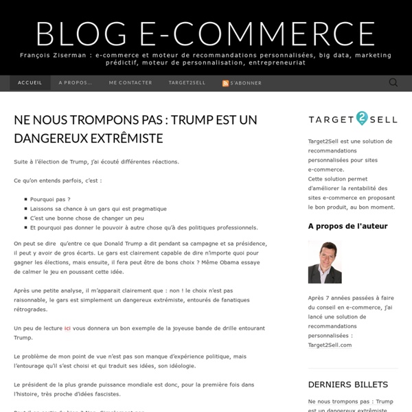 BLOG E-COMMERCE de François Ziserman, Consultant e-commerce