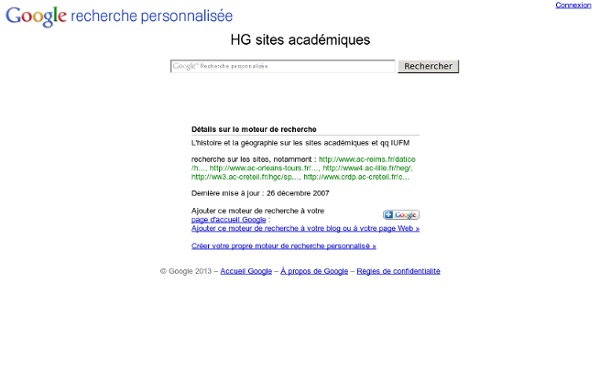 Recherche personnalisée Google - HG sites académiques