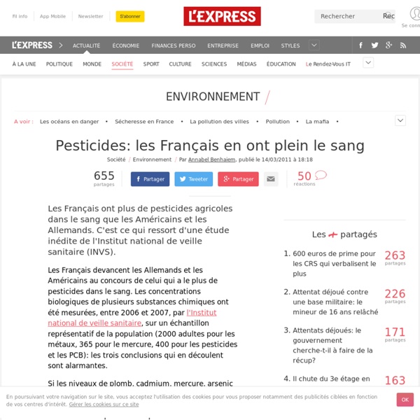 Pesticides: les Français en ont plein le sang