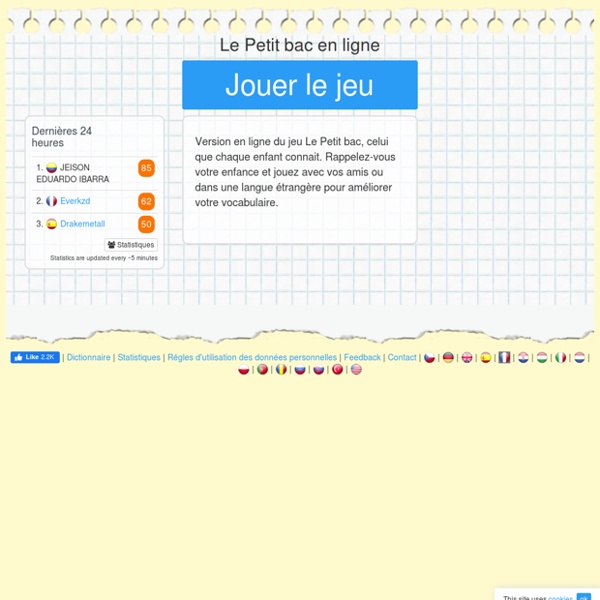 Le petit bac en ligne - gratuit jouer en ligne avec des amis