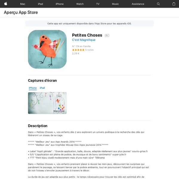 Petites Choses pour iPhone, iPod touch et iPad dans l’App Store sur iTunes