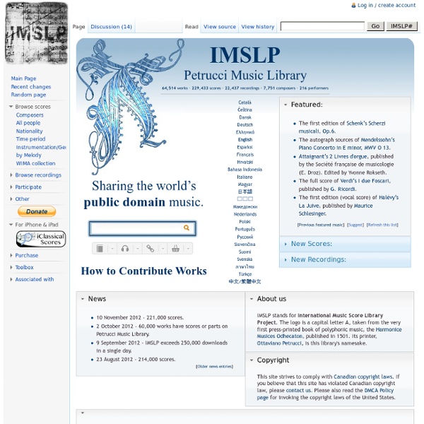 Petrucci Music Library: Free Public Domain Sheet Music