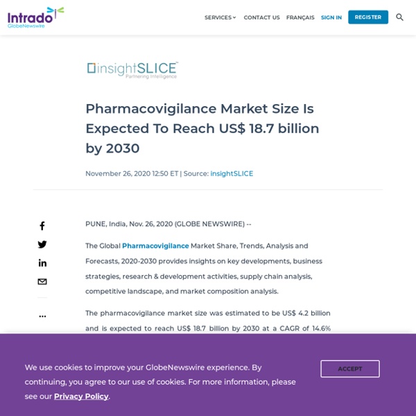 Pharmacovigilance Market Size Is Expected To Reach US$ 18.7 billion by 2030