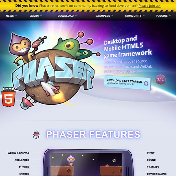 Phaser - Desktop and Mobile HTML5 game framework
