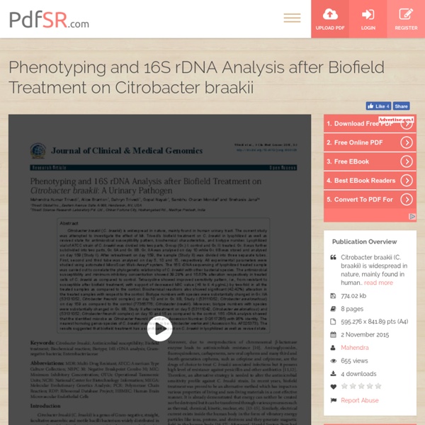 Study of Biochemical Characteristics of Citrobacter Braakii