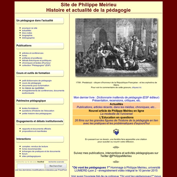 Philippe Meirieu : accueil et actualité de la pédagogie