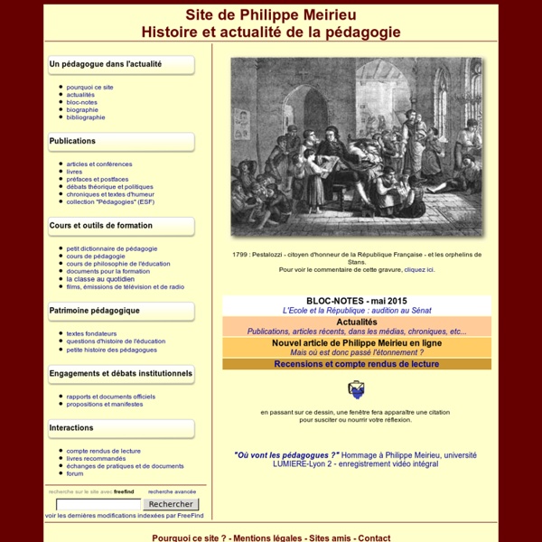 Philippe Meirieu : accueil et actualité de la pédagogie