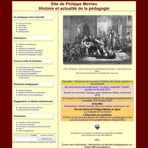 Philippe Meirieu Accueil Et Actualite De La Pedagogie Pearltrees