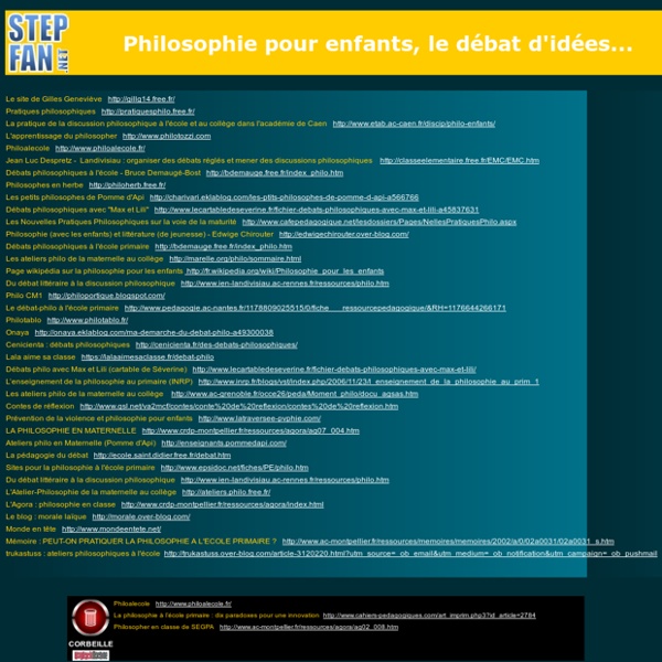 Sites pour ateliers à visée philosophique