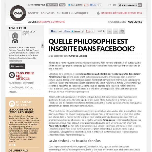 Quelle philosophie est inscrite dans Facebook? » Article » OWNI, Digital Journalism