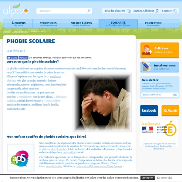 Informations sur la phobie scolaire, d'apres Association Française de Promotion de la Santé dans l’environnement Scolaire et Universitaire