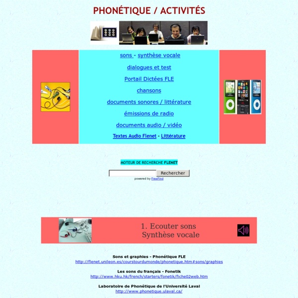 FLE phonétique, activités, exercices, audio, vidéo