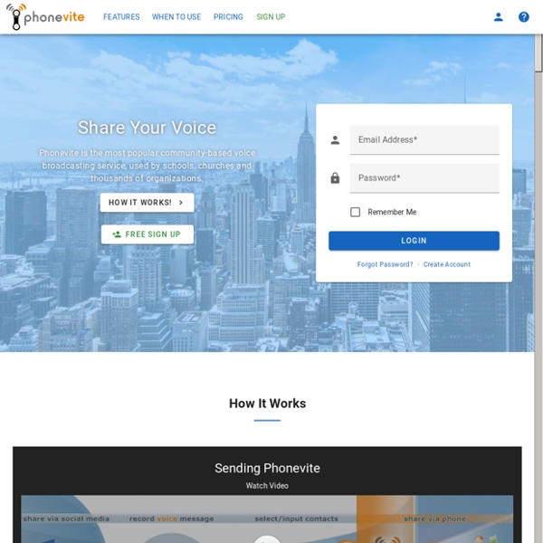Phonevite - Share Your Voice - Community-Based Voice Broadcasting - Phone Tree Service